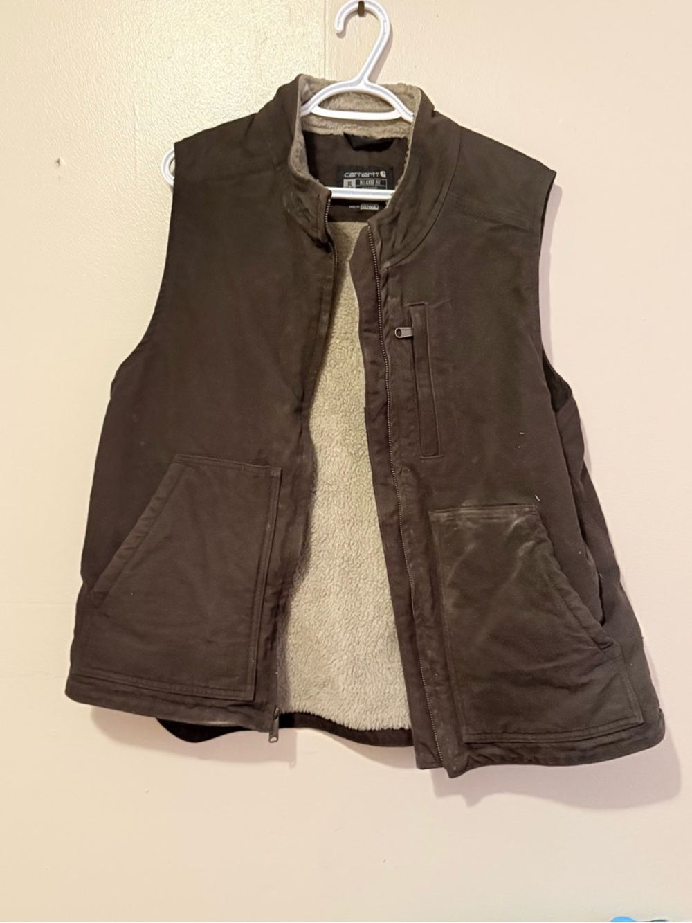 Carhartt Dark Brown Sherpa-Lined Work Vest - Picture 2 of 4